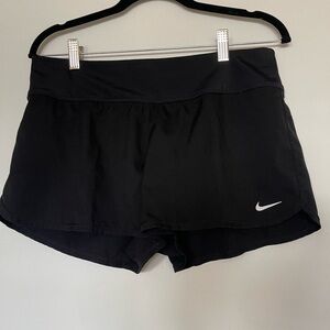 Nike Black Women's 2-in-1 Athletic Shorts with Swoosh
